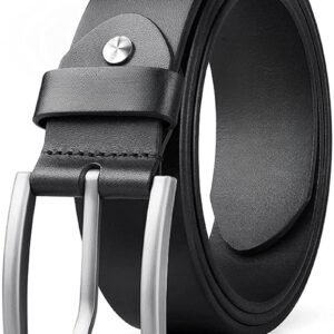 Black leather Belt for men