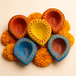 Cow dung coloured deepak - Set 5