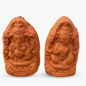 Lord laxmi & Ganesh ji pair cow dung Murti | Gobar mitti idol statue | Handmade pooja item for home decor, mandir